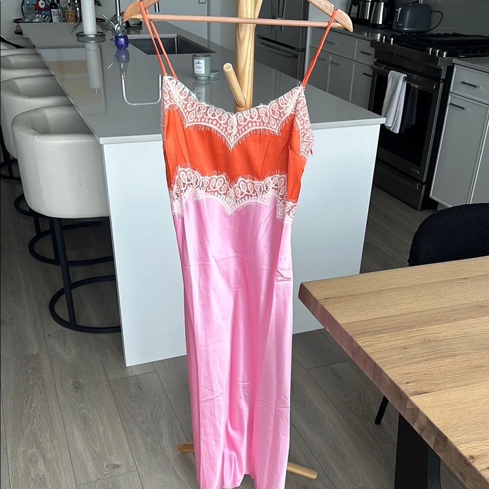 12th Tribe Orange and Pink Lace Chemise